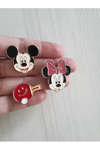 Proshik Mickey Mouse Broş Rozeti Seti 3 Adet 240561710 Siyah