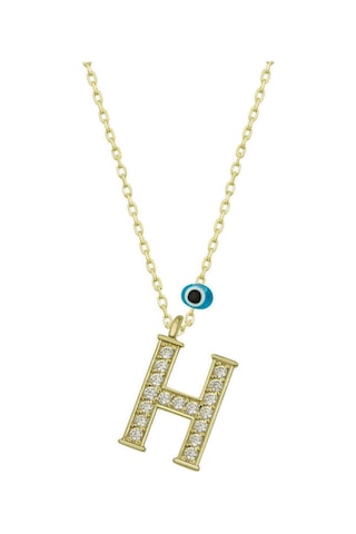 Casera's Gümüş Nazar Gold H Harfi Kadın Kolye Csr2184332 Gümüş