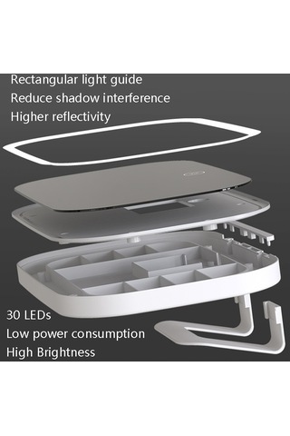 Sones Led Işıklı Araba Güneşlik Makyaj Aynası Pembe