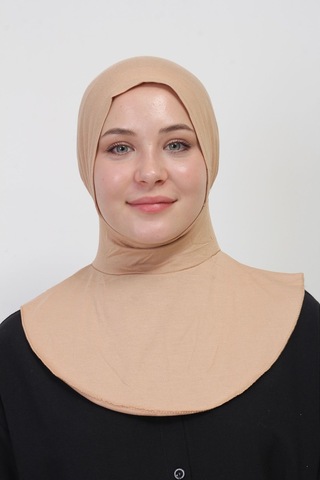 Pratik Esnek Likralı Boyunluklu Geçmeli Bone Bej