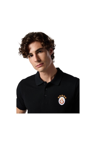 Gsstore Galatasaray 5 Yıldız Klasik Logo Polo T-shirt E251403 Siyah