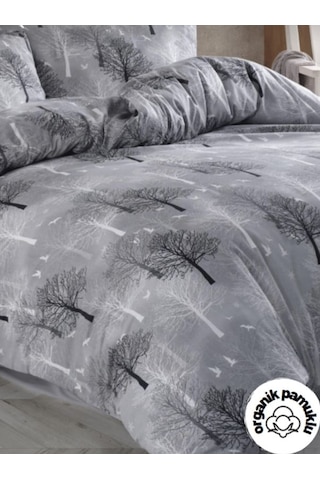 Lotus Home Lüks Pamuklu Çift Kişilik Nevresim Seti Ağaç Desen 200 x 220