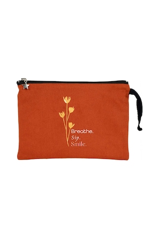 Breathe, Sip, Smile - Kiremit Clutch Çanta Kiremit Breathe, Sip, Smile - Kiremit Clutch Çanta Kiremit