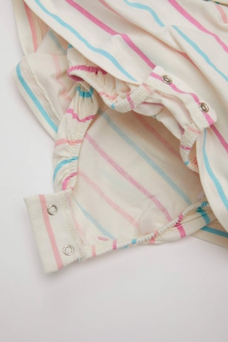 DeFacto Kız Bebek Yenidoğan Çizgili Penye Kolsuz Tulum Elbise C9583A524HSER105 Ekru