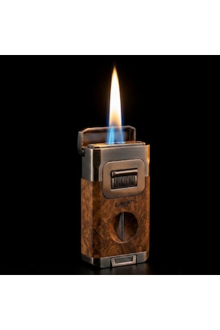 Euro Jet Çift Torch Pürmüz Kahvrengi Puro Çakmağı