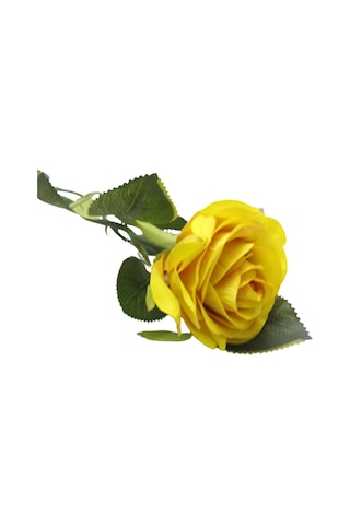 T.concept Dekoratif Dayanıklı Zarif Tek Dal Gül Canlı Sarı Renk