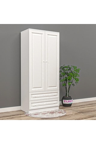 Country 2 Kapılı Gardırop Mdf Sis Gri