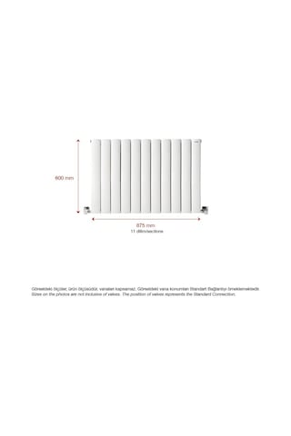 600x875mm Lilac Yatay Beyaz Alüminyum Radyatör Standart Bağlantı