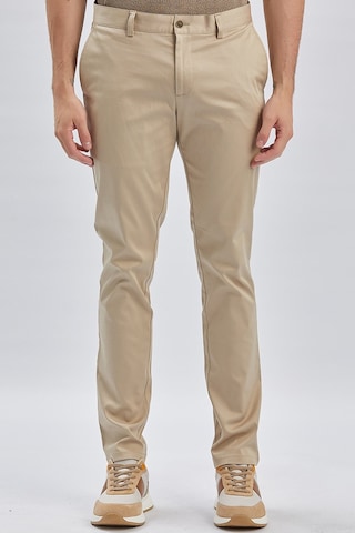 İmza Bej Armürlü Pamuklu Likralı Yan Cepli Slim Fit Dar Kesim Casual Pantolon 1003240161-bej Bej