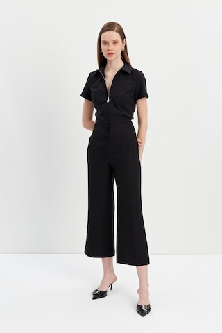 Stella Pulvis Siyah Pensli Yüksek Bel Culotte Pantolon Siyah