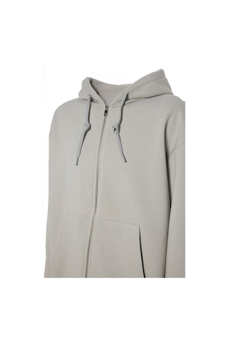 Tudors Unisex Relax Fit Rahat Kesim Pamuklu İçi Polarlı Çift Cepli Tam Fermuarlı Taş Renk Kapüşonlu Sweatshirt-32699 Taş