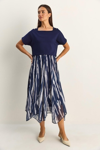 Shade Kadın Crop Tişört Detaylı Astarlı Askılı Şifon Midi Elbise 6135 60286113 - Lacivert