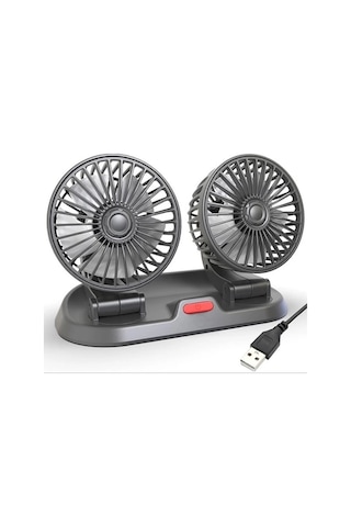 Ally F410 Usb Çift Başlıklı Araç Fanı Oto Vantilatör Fan 10w 2 Kademe Hız Ayarı