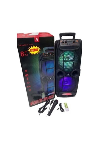 Led Işıklı Bluetooth Hoparlör Mikrofonlu Şarjlı Taşınabilir Speaker