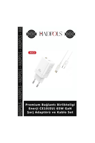 Premium Bağlantı Birlikteligi Enerji Ce10 Eu 65w Gan Şarj Adaptörü Ve Kablo Set