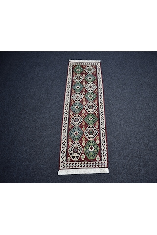 Zehra Abla Halı El Dokuma Otantik Doğu Anadolu Van Mini Yolluk Yün Kilim 7159 Çok Renkli