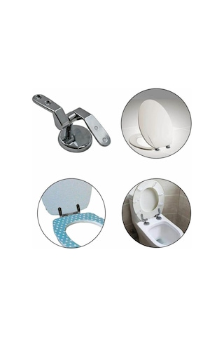 Klozet Kapağı Menteşesi, 2'li Paket Çinko Alaşımlı Bağlantı Parçalı Yedek Klozet Kapağı Menteşeleri