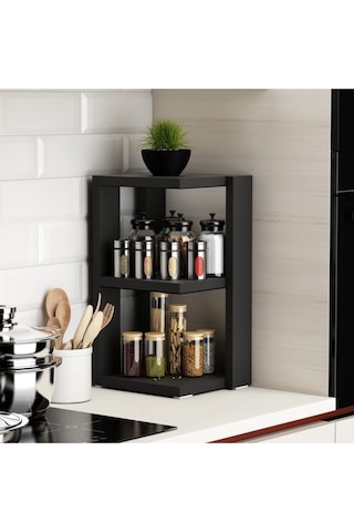 Roho Mutfak Rafı - Siyah Siyah