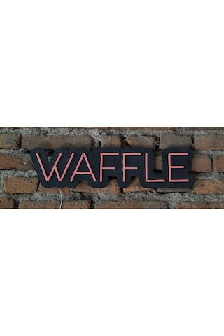 Waffle Yazısı Neon Led Duvar Aydınlatması