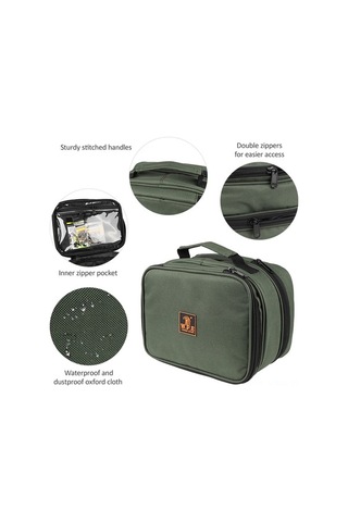 Pazly 600d Oxford Haki Yeşili Asker Balıkçı Çantası - 22x17x14 Cm - 426 G - Balık Avı İçin