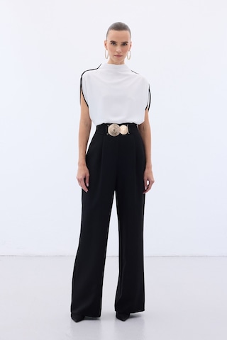 Sateen Aksesuarlı Pantolon - Siyah-136560 Siyah