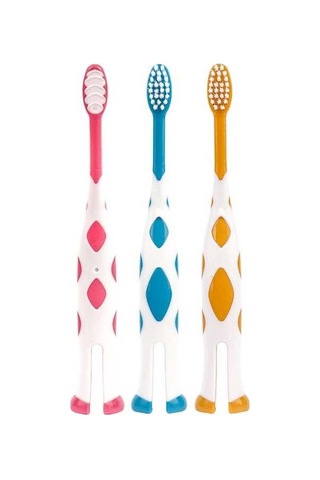 Flybuy Zürafa Set Sarı Saç Raoyı Mavi Kırmızı Karikatür İnce Fırçası Fırçası Diş Diş Çocuk Bebek Adet 3 + + / Bk