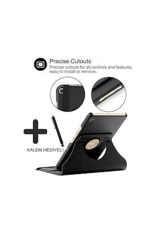Samsung Uyumlu Galaxy T220 Tab A7 Lite Döner Tablet Kılıf Kalem Hediyeli