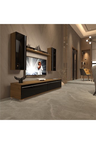 Decoraktiv Eko 5d Mdf Std Tv Ünitesi Tv Sehpası Pera - Siyah