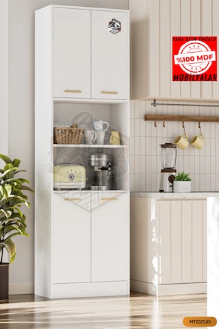 Tamamı Mdf 4 Kapaklı Ve Açık Raflı Çok Amaçlı Mutfak Dolabı/kavan