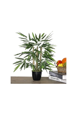 Yapay Ağaç Bambu Ağacı 4 Gövdeli 50X35 Siyah Plastik Saksılı