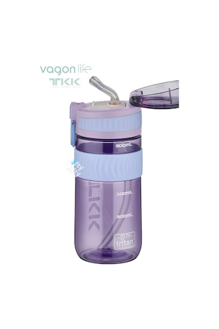 Tkk 550 Ml Pipetli Bpa İçermeyen Taşıma Kulplu Tritan Su Matarası Fftkk1016-550mlpipetli Pembe
