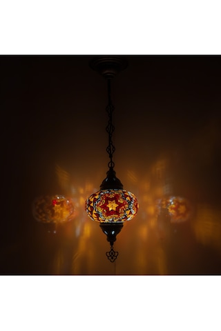 Büyük Otantik Tavan Sarkıt Avize Mozaik Lamba Gece Lambası Renkli