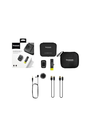 Saramonic Blink500 Pro B5 Mini Çift Kanallı Stereo Kablosuz Mikrofon, Şarj Kutusuyla Birlikte, Type-c Android Akıllı Telefon Apple Uyumlu MacBook Pc İçin Usb-c Bağlantı Noktası 3,5 Mm Kulaklık Çıkışı, Siyah
