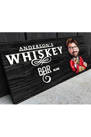 Bk Gift Kişiye Özel Karikatürlü Kabartma Tasarım Siyah Ebony Ahşap Bar Tabelası, Home Bar Tabela, Rustik Ev Dekorasyonu, Duvar Dekoru-3