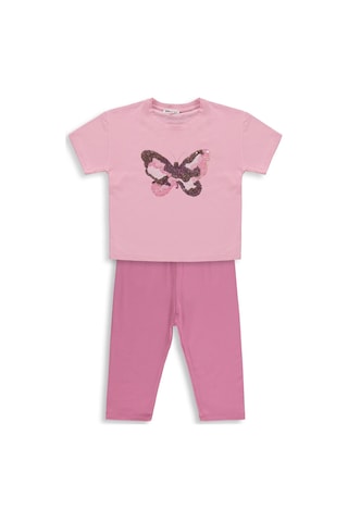 Civil Girls Kız Çocuk Kelebek Nakışlı 6-9 Yaş Takım - Pembe Pembe- Soft Pembe