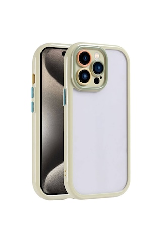 Apple Uyumlu iPhone 15 Pro Max Kılıf Kamera Korumalı Renkli Kenar Ve Çerçeve Tasarımlı Zore Vitamin Kapak-yeşil Yeşil Yeşil