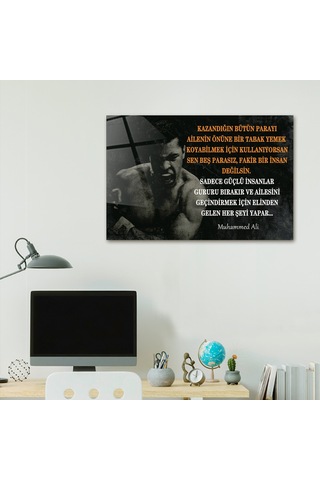 Decorita Kişisel Gelişim Cam Tablo Muhammed Ali