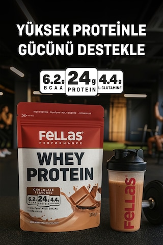Fellas Whey Protein Tozu 2'li - Çikolata Aromalı 175 G + Kurabiye Aromalı 175 G Çikolata - Kurabiye