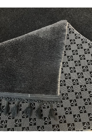 Ekstra Puffy Peluş Ultra Yumuşak Yıkanabilir Beyaz Antrasıt