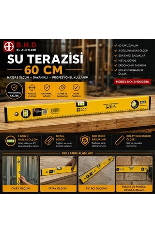 Jenerik 60 Cm Metal Su Terazisi