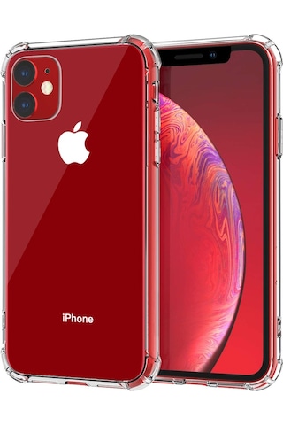 Apple Uyumlu iPhone 11 Köşe Korumalı Silikon Kapak Kılıf Seffaf