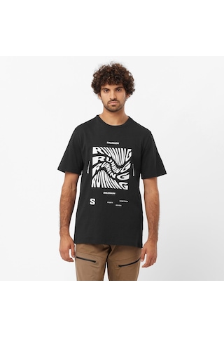 Salomon Runnıng Graphıc Ss Tee M Deep Black// Koşu T-shırt Lc2218 001
