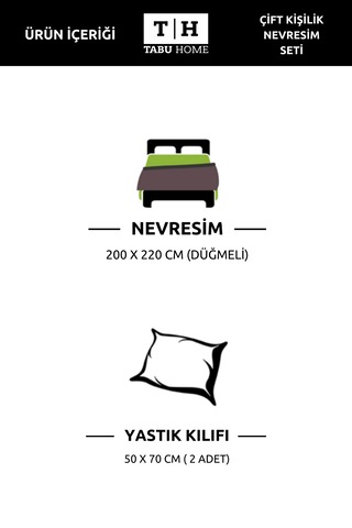 Tabu Home Ranforce Ayıcıklı Kalpli Çift Kişilik Nevresim Seti Krem
