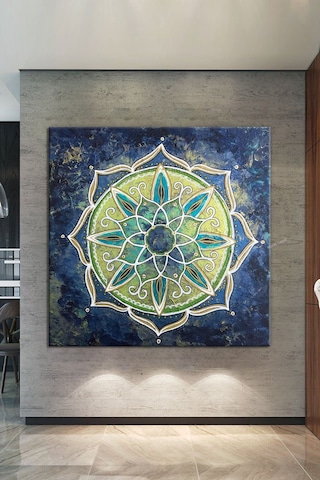 Yaşam Çiçeği Kutsal Geometri Kanvas Tablo 80 x 80