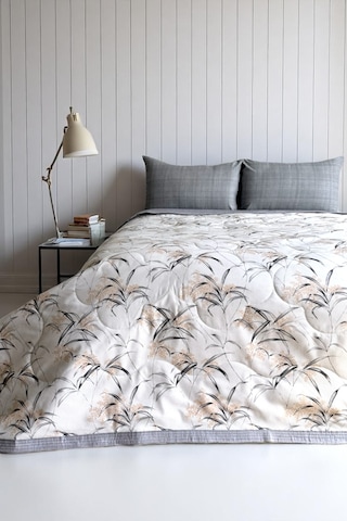 Alla Turca Tek Kişilik Yazlık Uyku Seti Düz Çarşaflı Natura Gri Gri