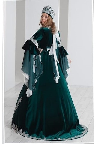 Ceyyiz Bindallı Kına Elbisesi 5 Parça 20-123 Yeşil