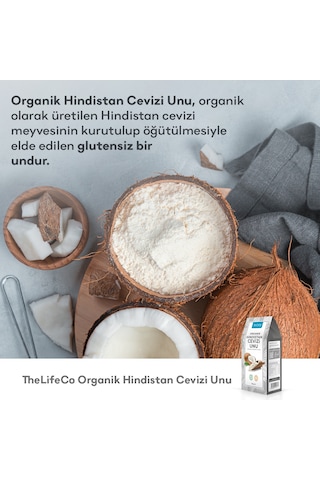 TheLifeCo Organik Hindistan Cevizi Unu 2 x 350 G