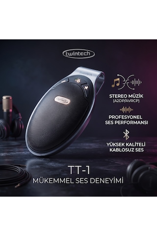 Twintech Tt-1 Bluetooth Araç Kiti Eller Serbest Handsfree Konuşma Ve Müzik Dinleme Aparatı