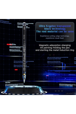 Skycity Transparan Manyetik Şarjlı İpad İletken Kalem - Dokunmatik, 8 Saat Kullanım Süresi, 2018+ Model Uyumlu