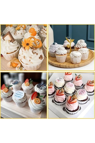Trend Hediye Sepeti 50'li Beyaz Muffin Kek Kalıbı, Kek Kapsülü Cupcake Kalıbı, Airfryer Uyumlu Sku: Smg8690010573919 Açık Gri